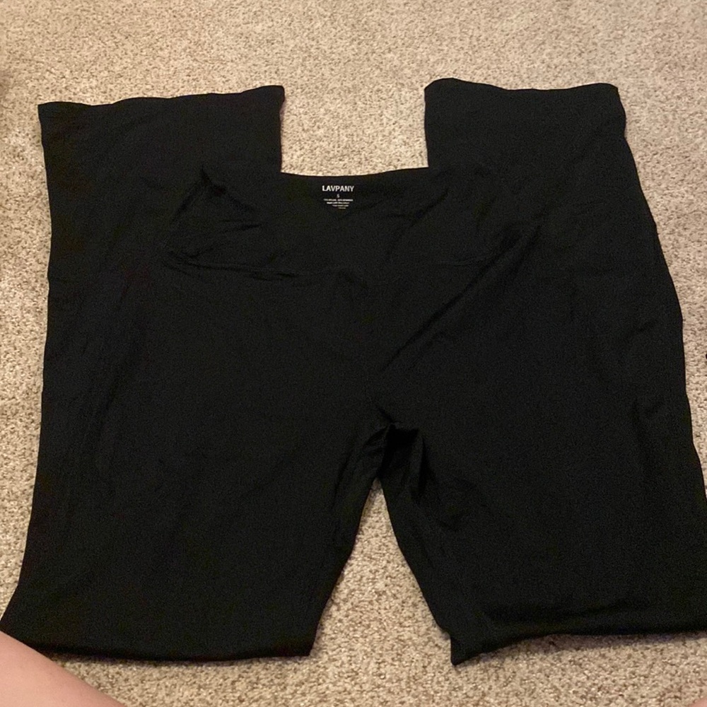 Small black flared leggings
